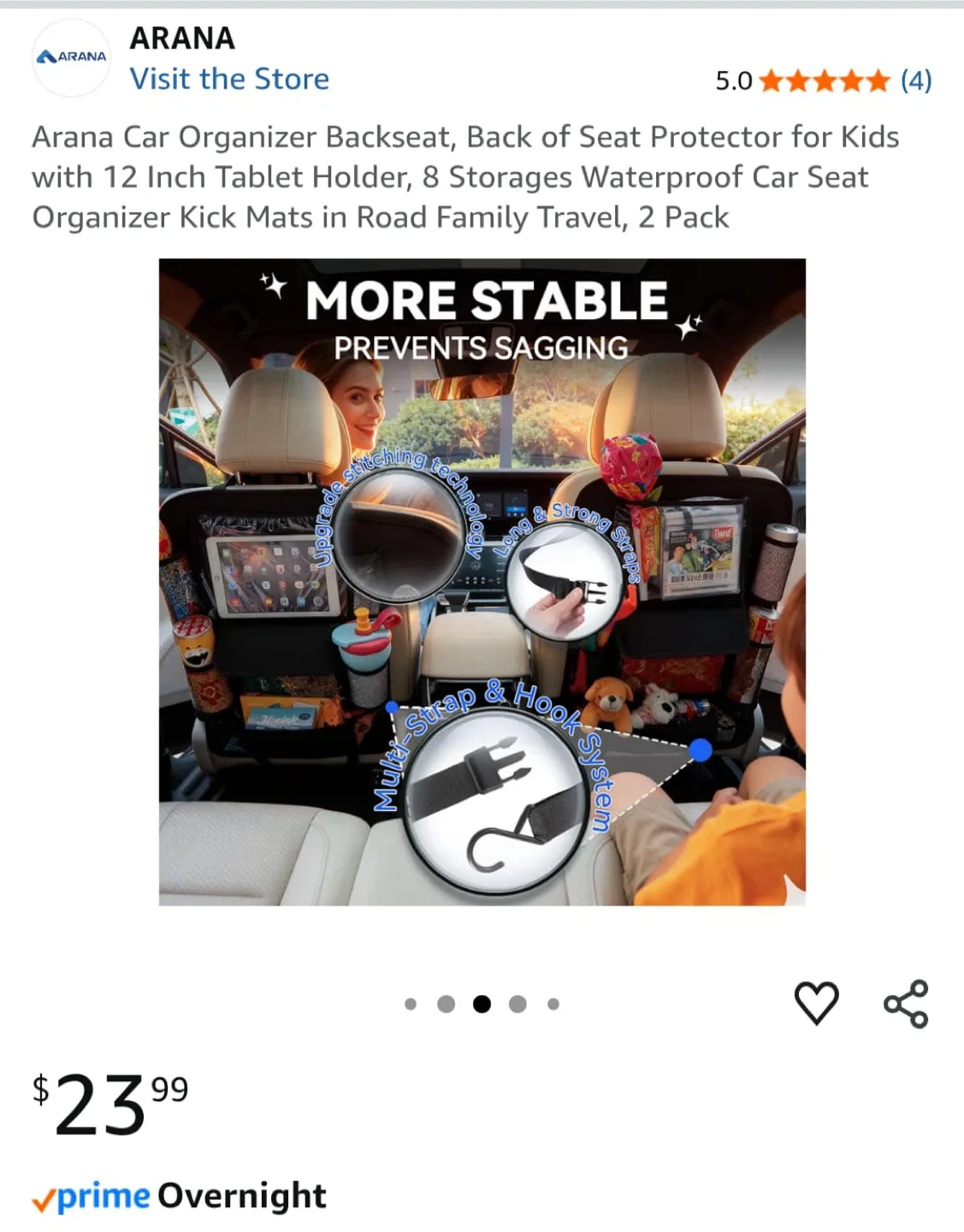 Arana Car Organizer Backseat - Like New! image indicator(3)