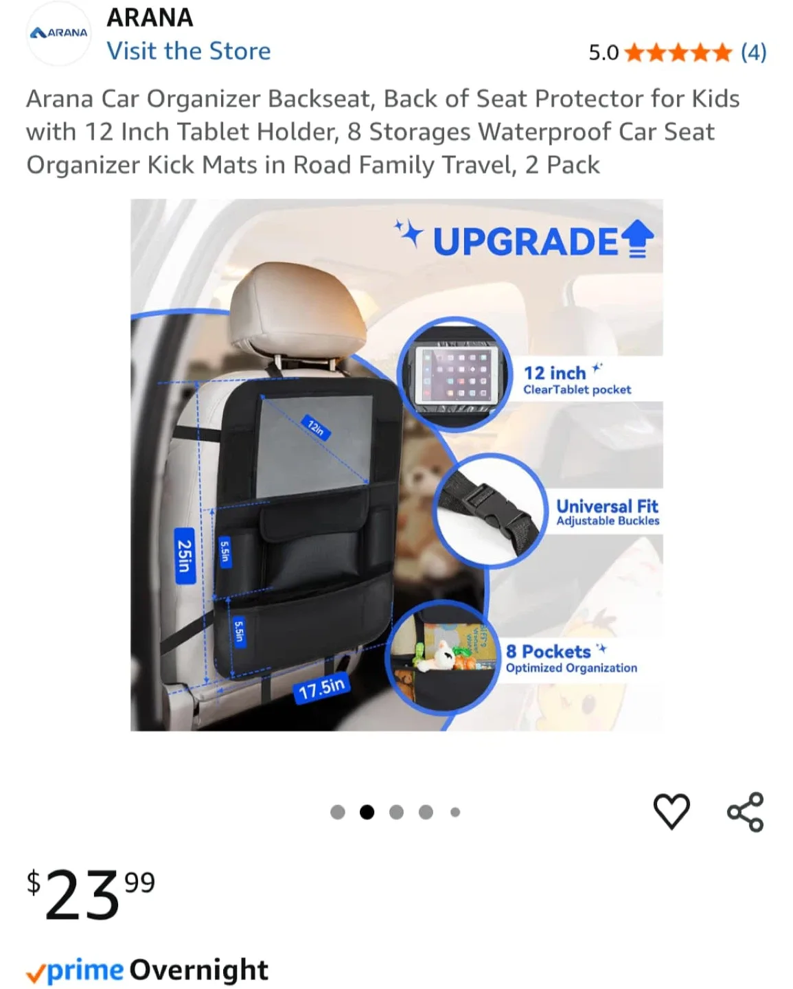 Arana Car Organizer Backseat - Like New! image indicator(2)