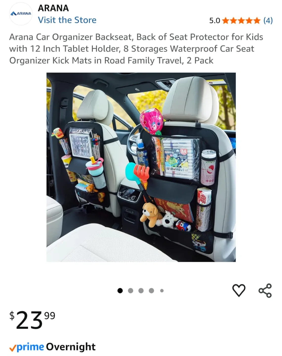 Arana Car Organizer Backseat - Like New! thumbnail