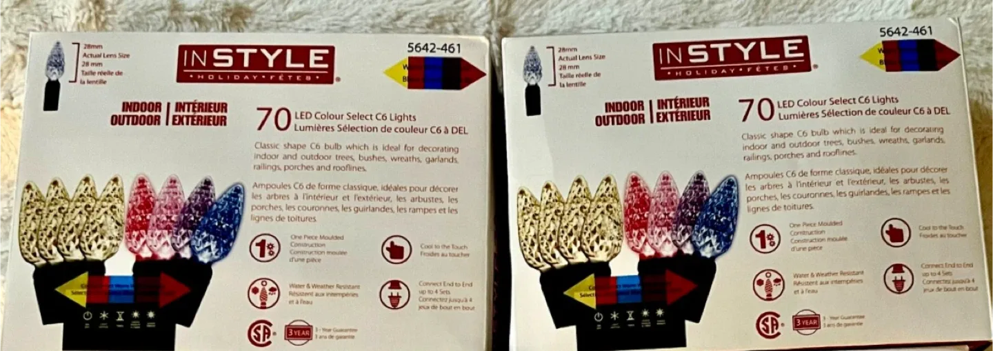 Christmas lights - 70 LED Colour Select C6 Lights - NEW thumbnail