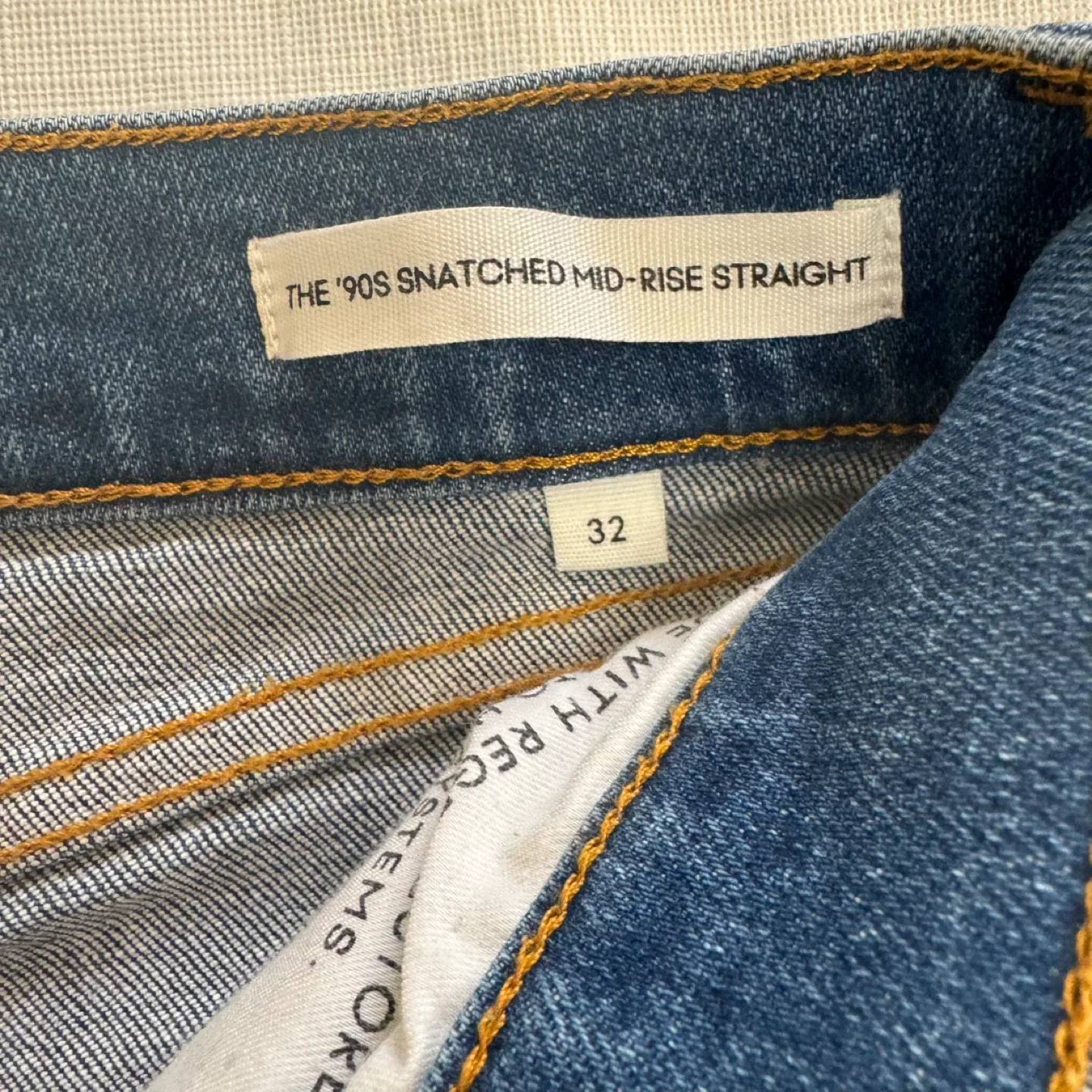 Denim Forum '90s Snatched Mid-Rise Straight Jeans - Size 32 image indicator(3)
