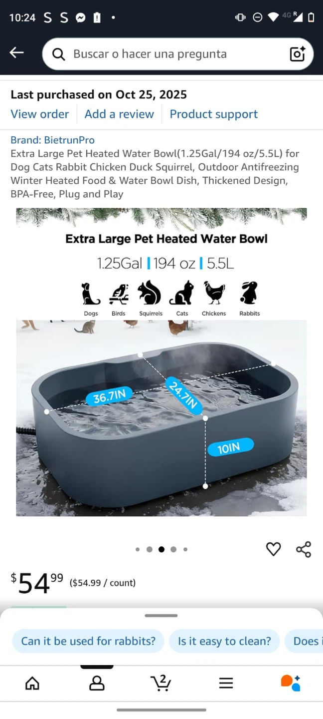 BietrunPro Extra Large Heated Pet Water Bowl - photo 4