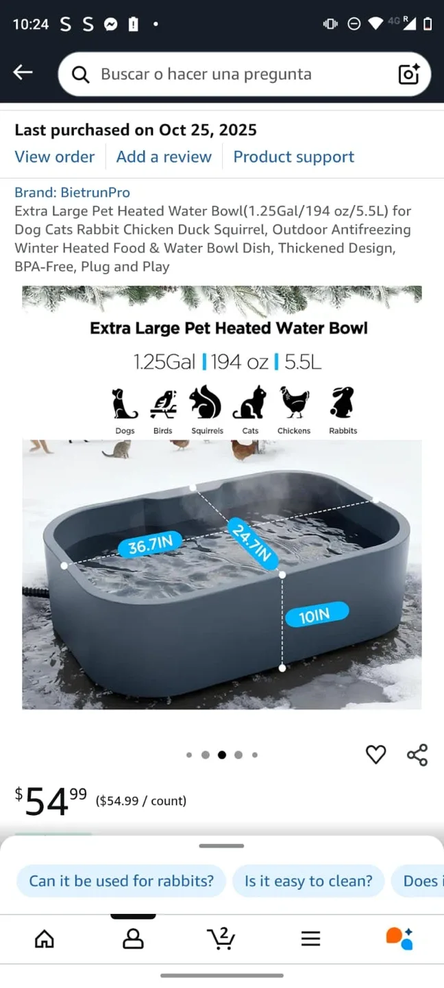 BietrunPro Extra Large Heated Pet Water Bowl image indicator(4)