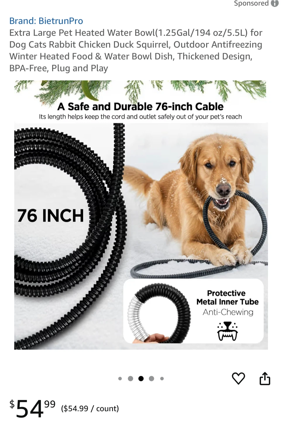 BietrunPro Extra Large Heated Pet Water Bowl - photo 3