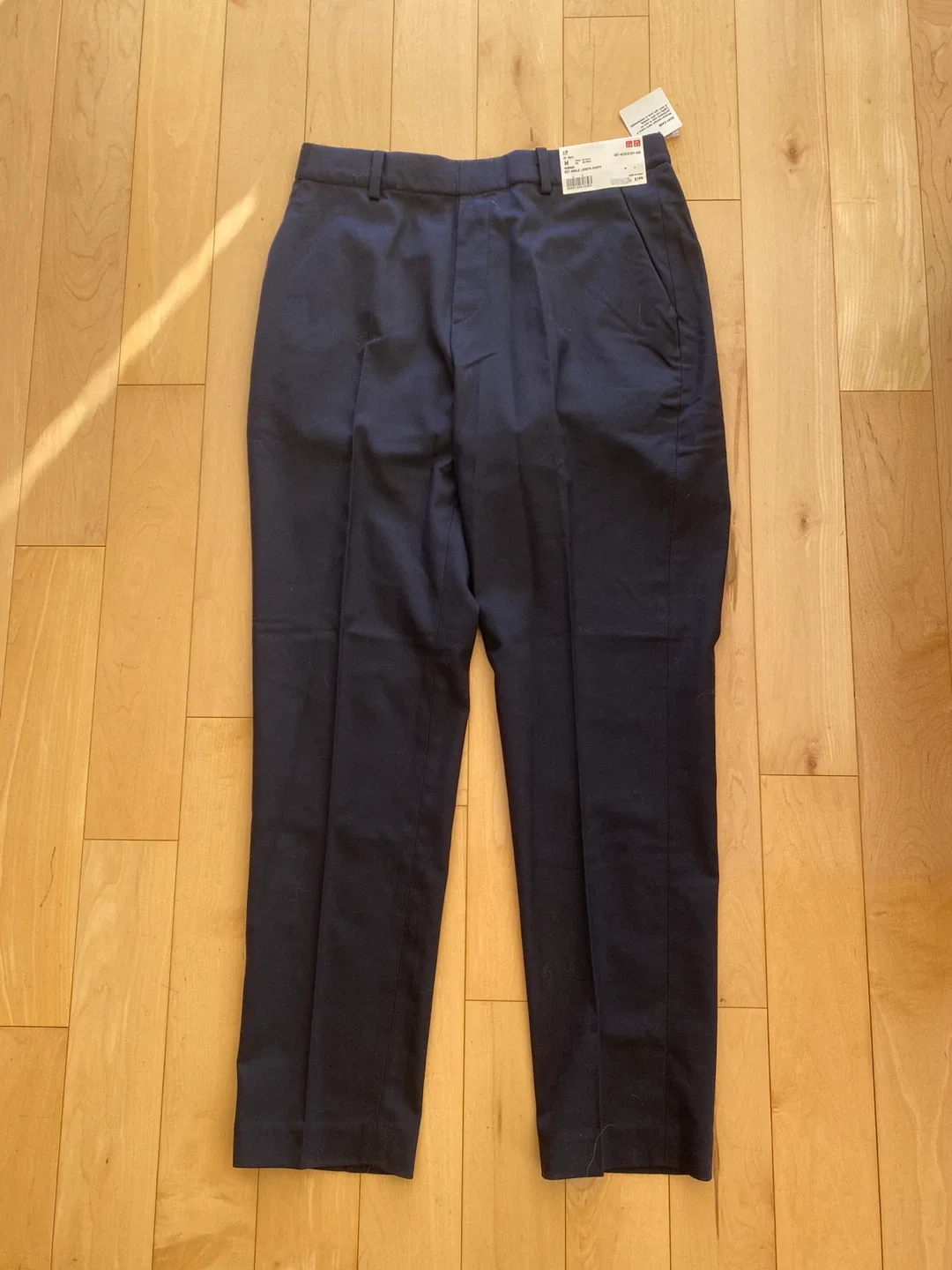 New Uniqlo EZY Ankle Length Pants - Navy, M thumbnail