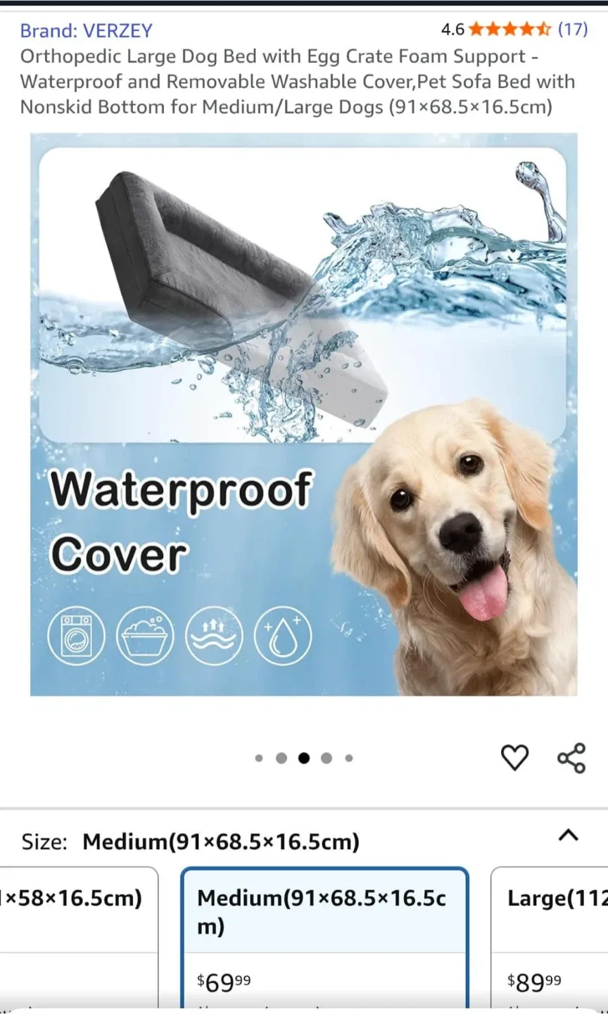 VERZEY Orthopedic Dog Bed - Medium image indicator(2)