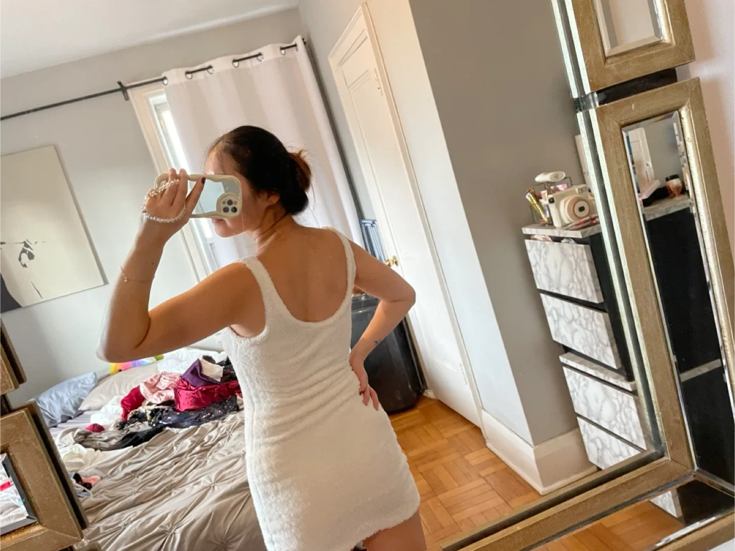 White Fuzzy Dress image indicator(2)