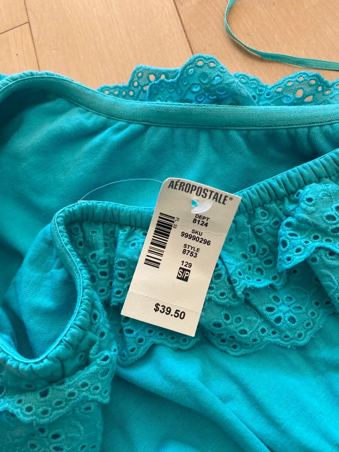 New Aeropostale Teal One-Shoulder Dress - Size S image indicator(3)
