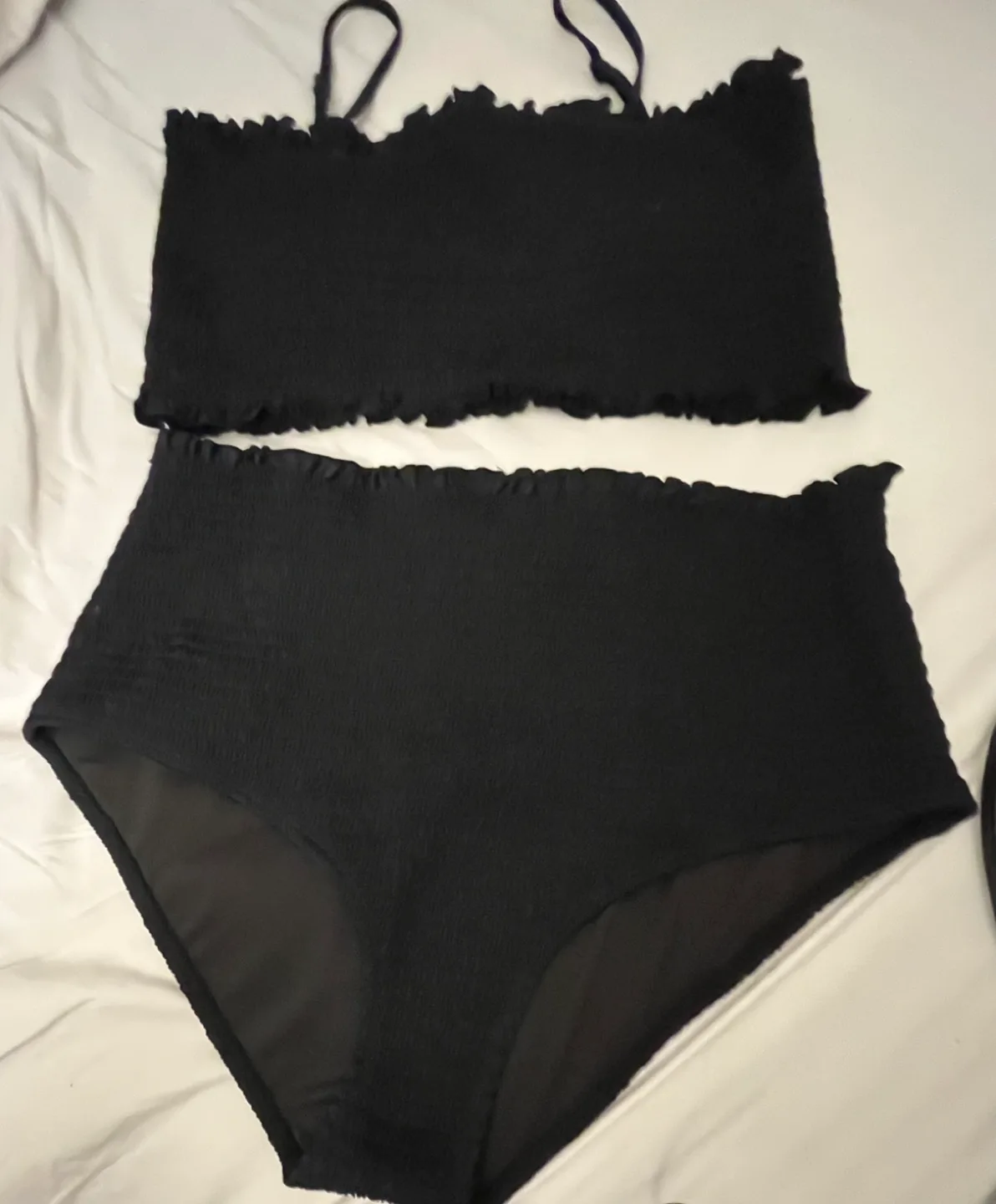 SHEKINI Black Smocked Bikini - Size XL image indicator(4)