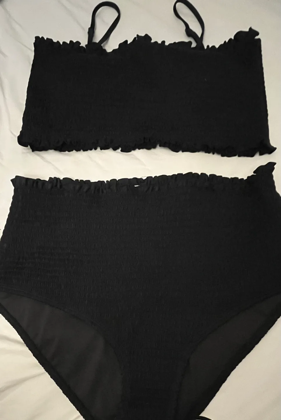 SHEKINI Black Smocked Bikini - Size XL image indicator(3)