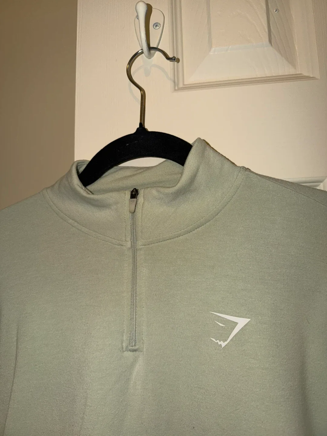 Gymshark Half Zip Crop Top - Sage Green image indicator(3)