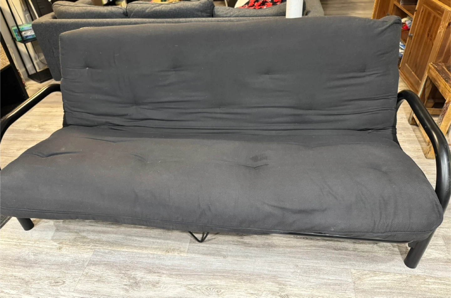 Black Futon Frame and Mattress - photo 3