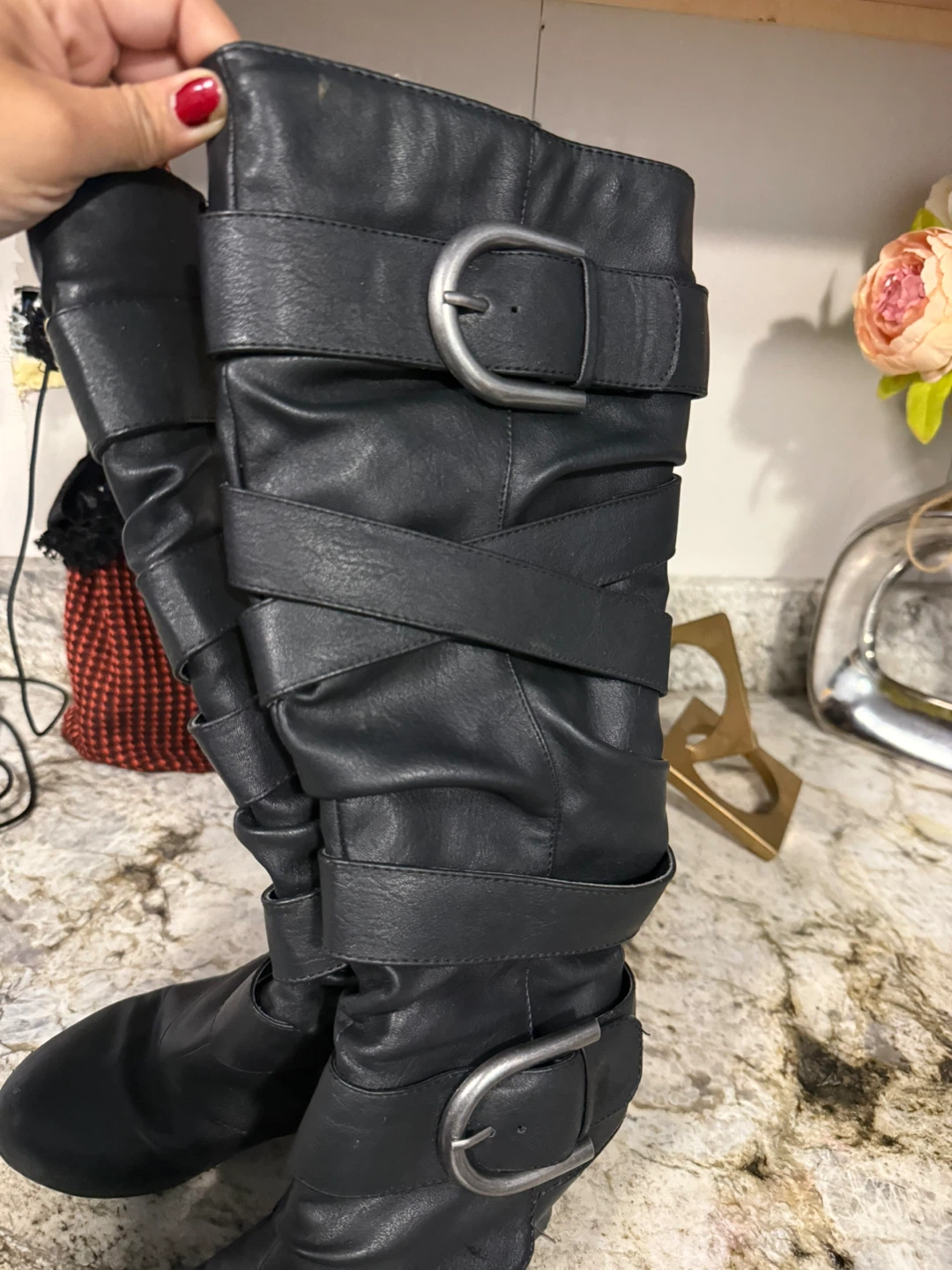 Black Knee High Boots - Size 6 check more pictures - photo 3