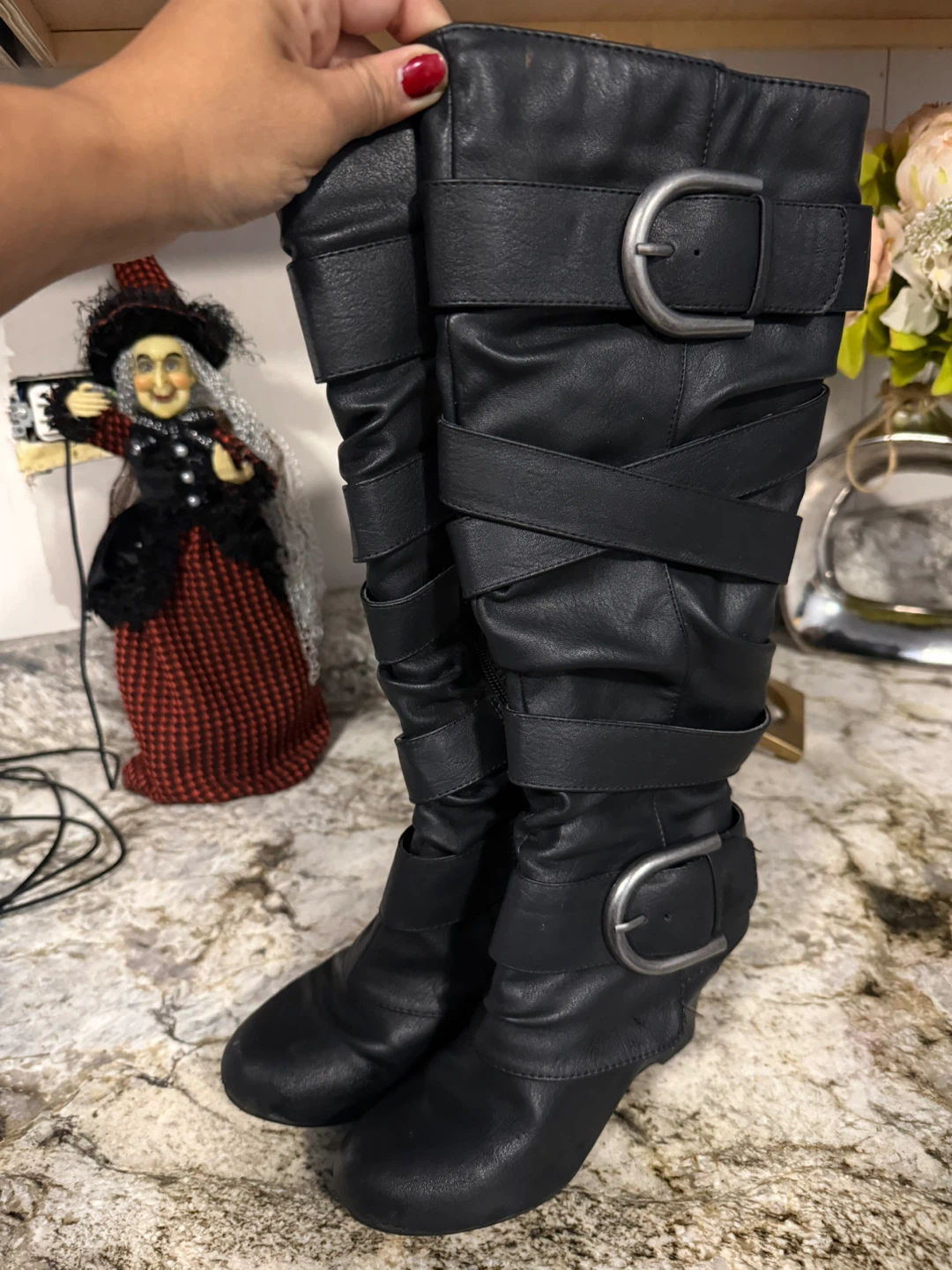 Black Knee High Boots - Size 6 check more pictures