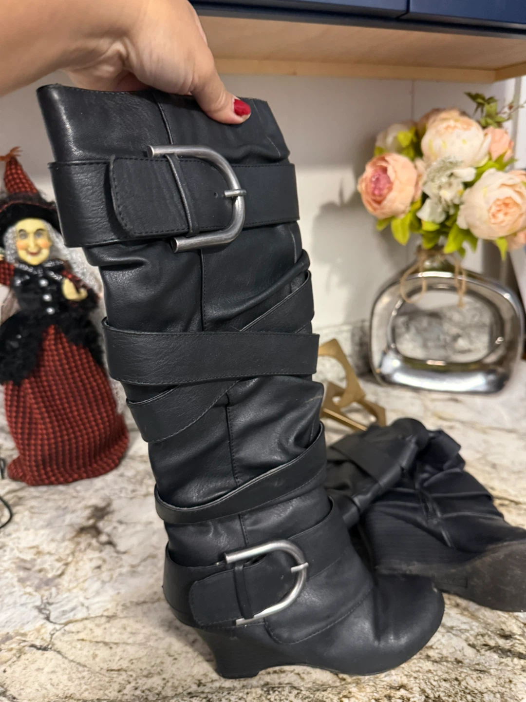 Black Knee High Boots - Size 6 check more pictures - photo 2