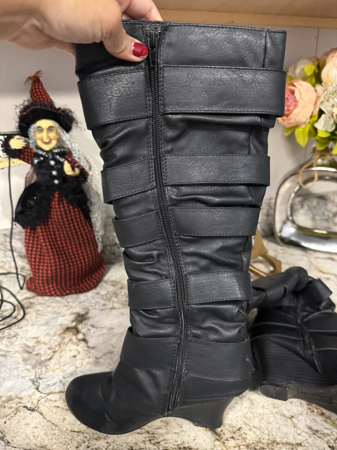 Black Knee High Boots - Size 6 check more pictures - photo 4
