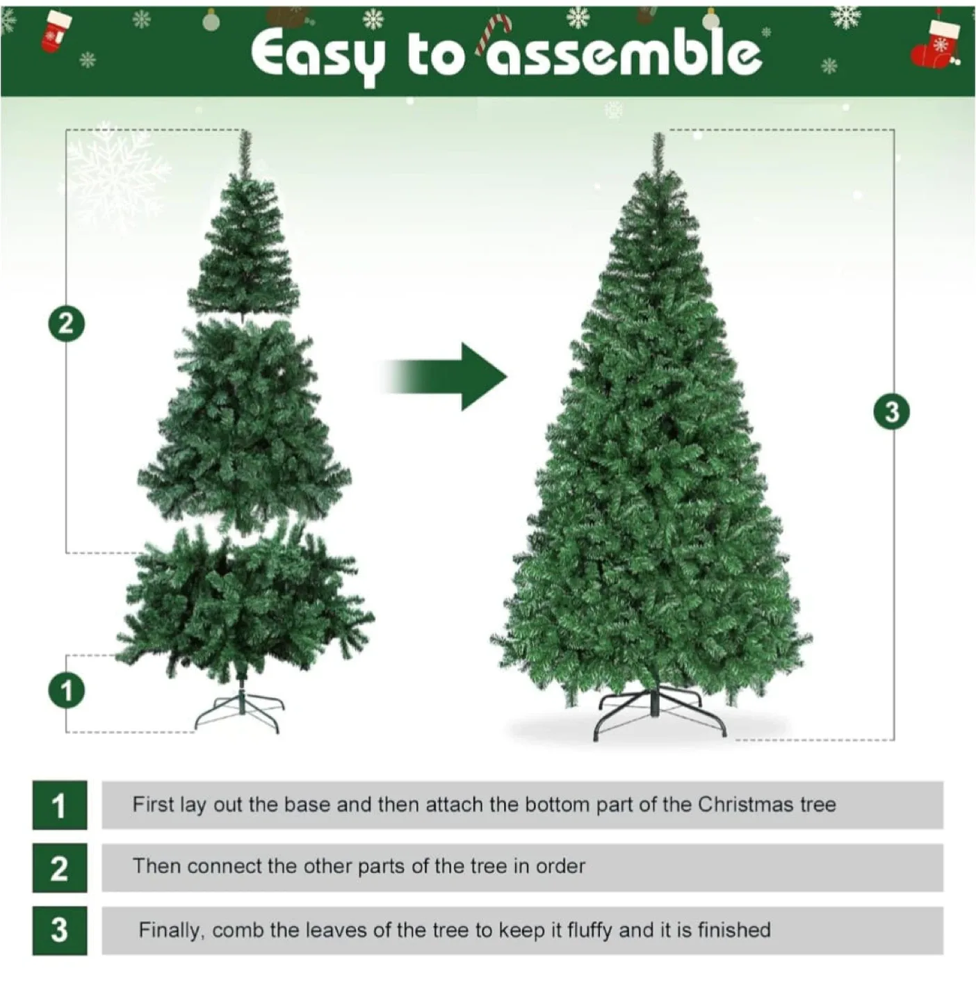 6FT Lamptop Artificial Christmas Tree with Lights image indicator(3)