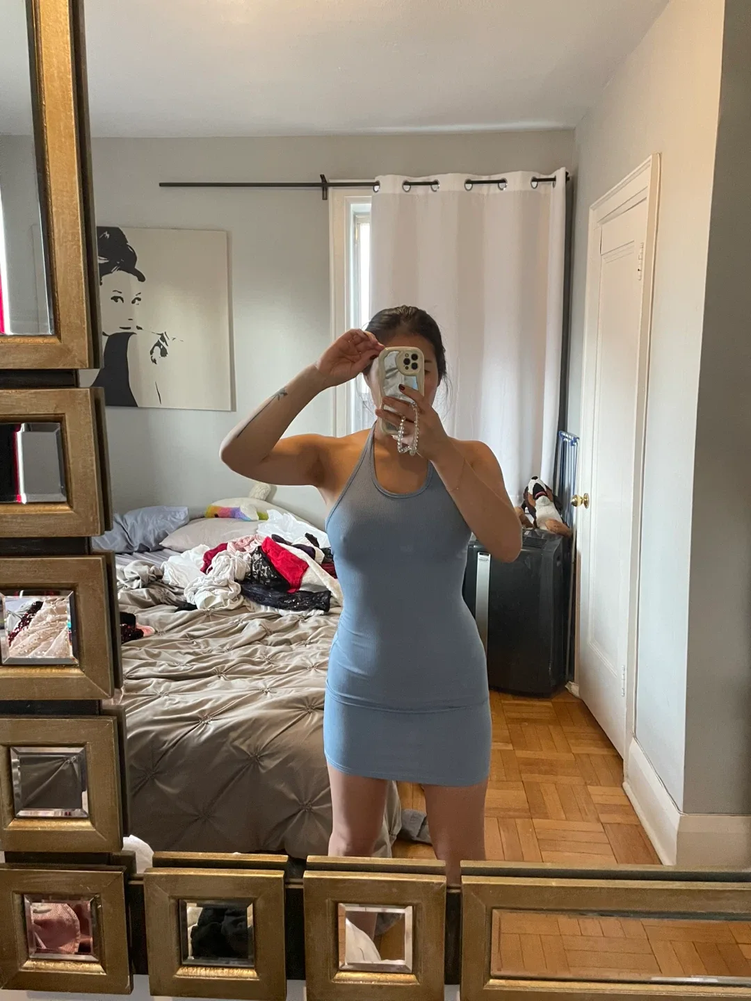 Light Blue Halter Mini Dress image indicator(3)