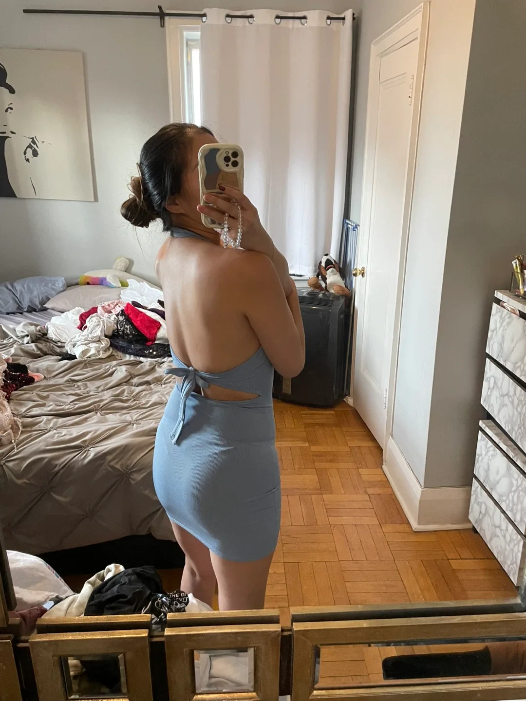 Light Blue Halter Mini Dress image indicator(4)