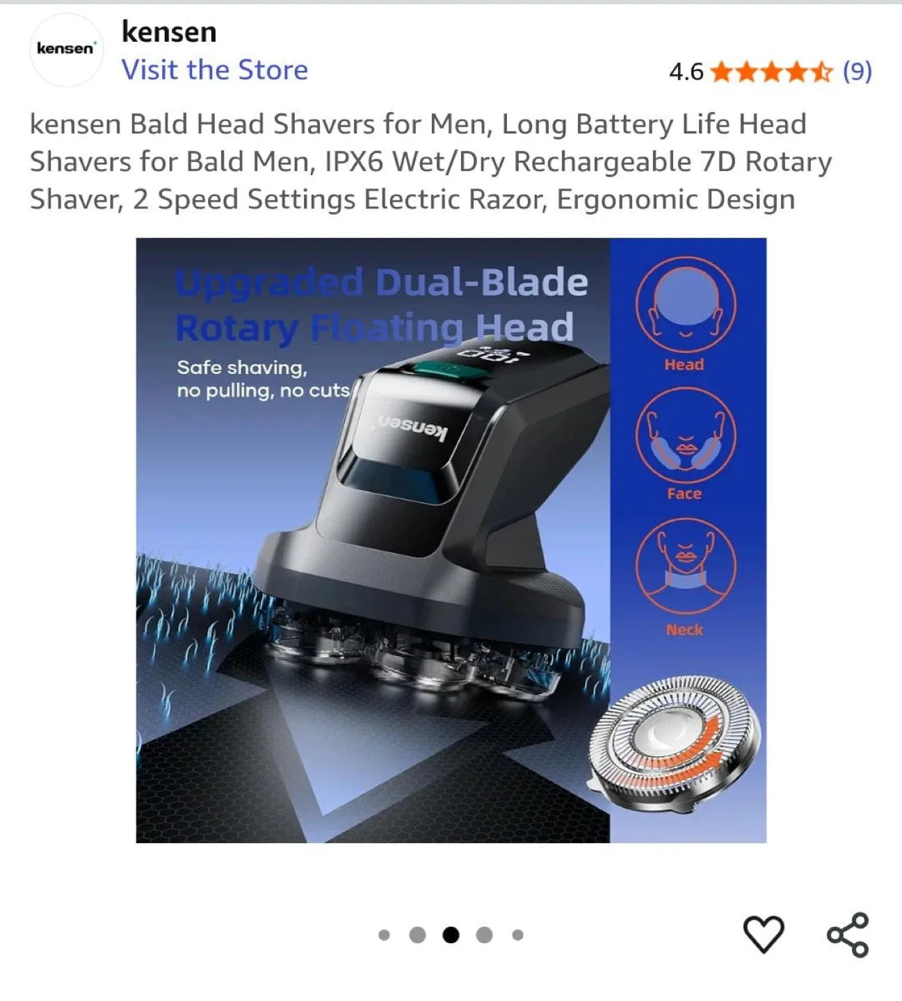 Kensen Bald Head Shaver for Men - Like New! image indicator(4)
