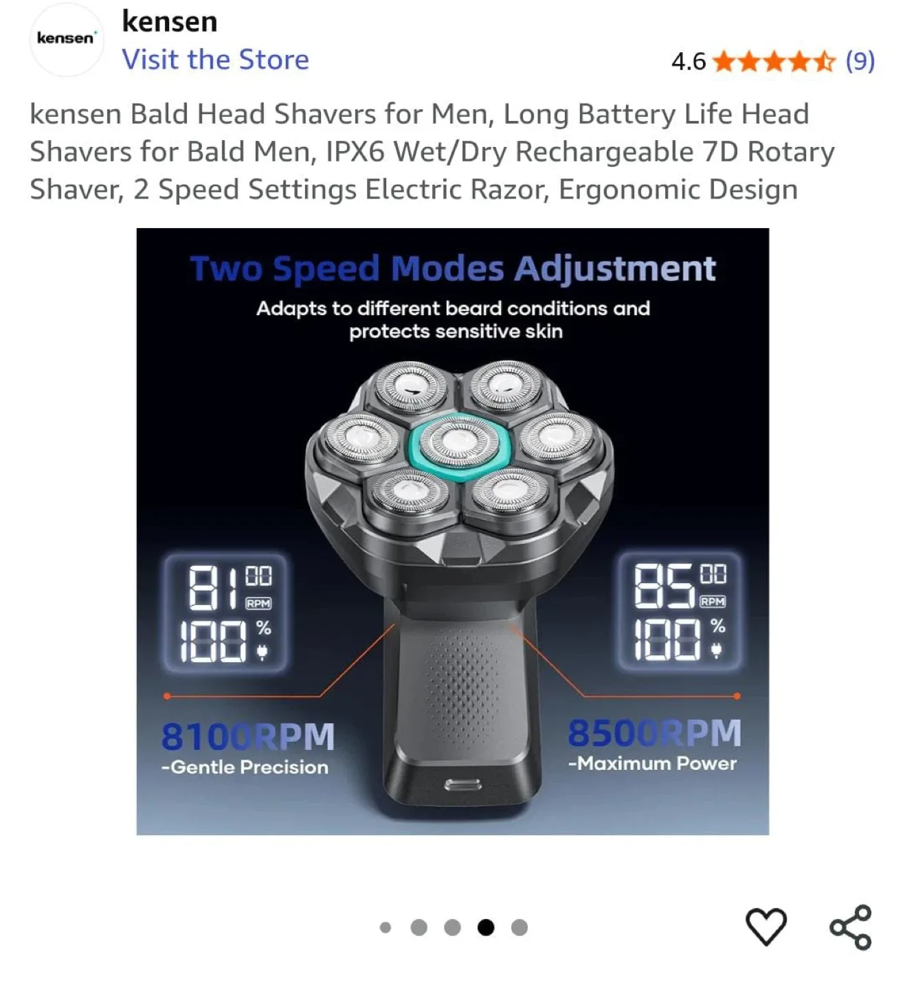 Kensen Bald Head Shaver for Men - Like New! image indicator(5)