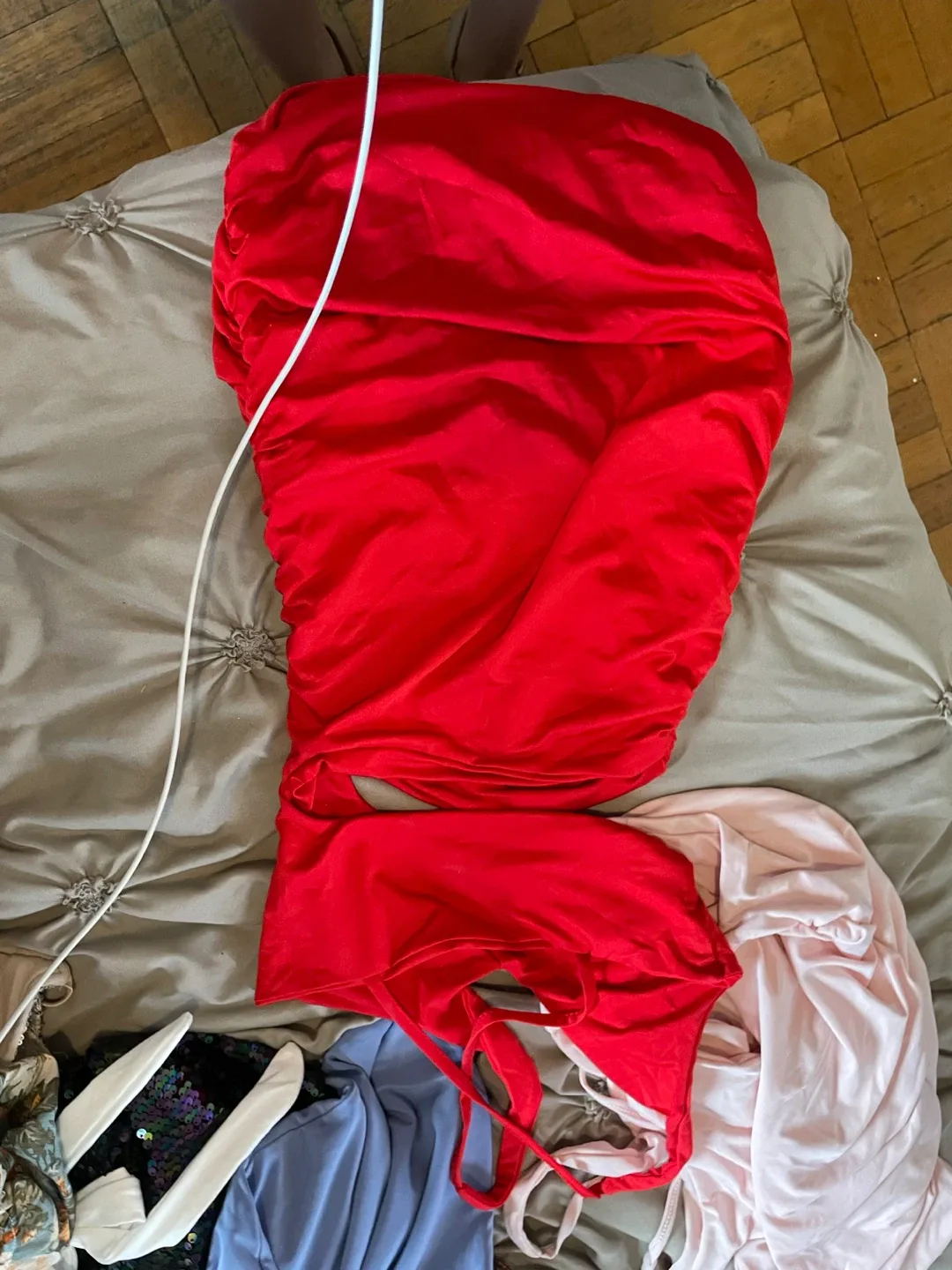 Red One Shoulder Mini Dress image indicator(5)