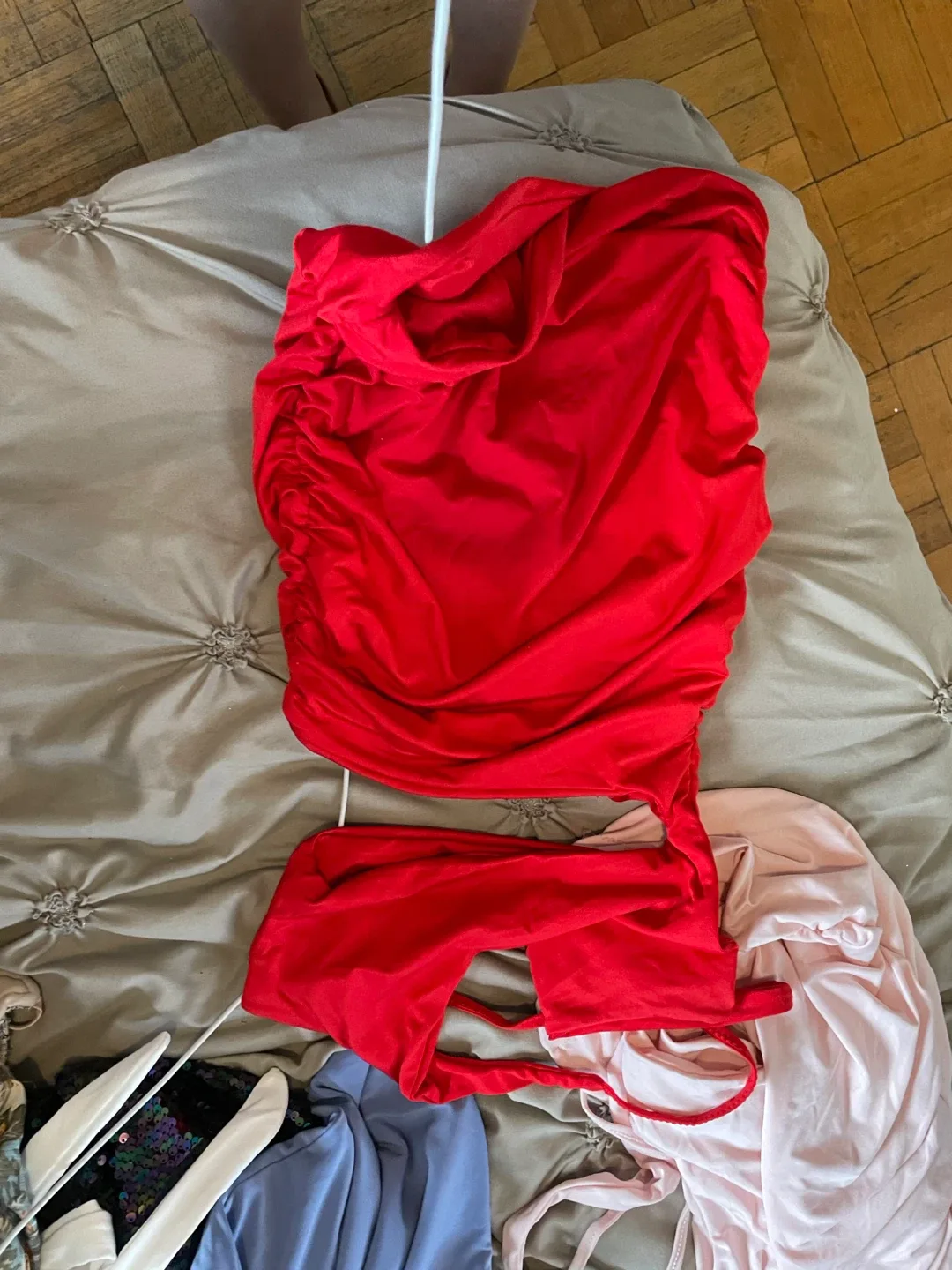 Red One Shoulder Mini Dress image indicator(6)