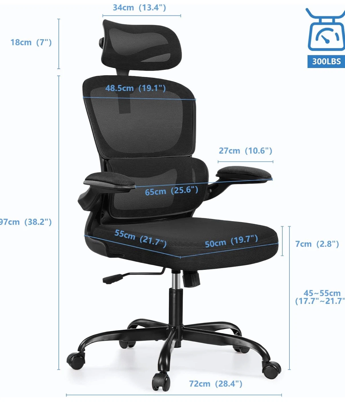 Ergonomic Mesh Office Chair - Black - photo 2