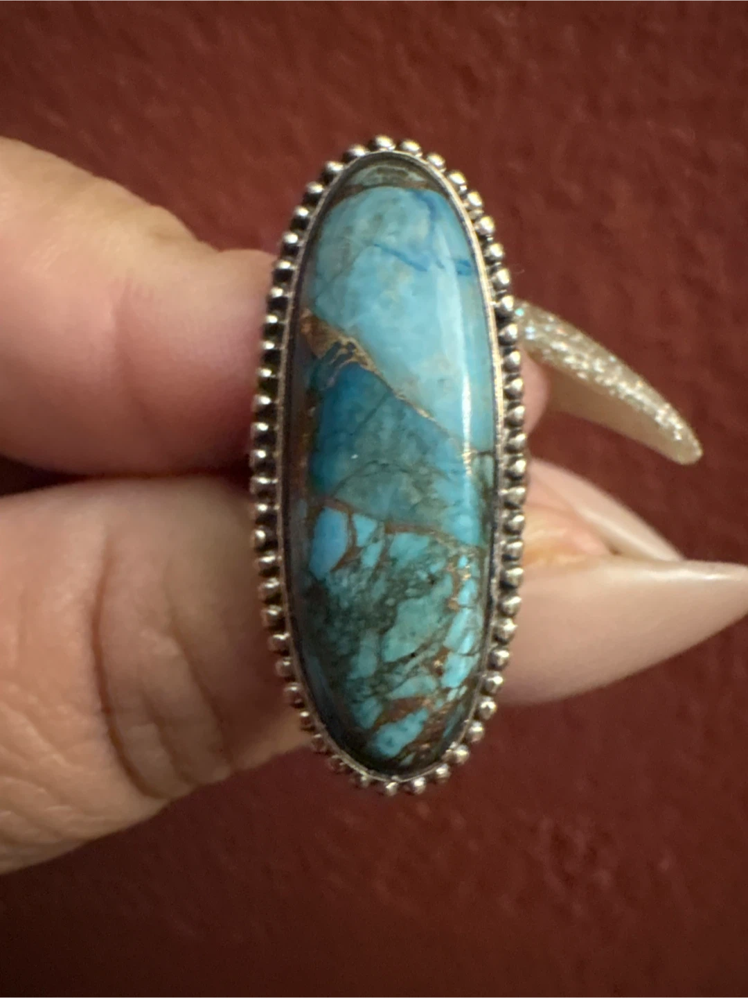 New Genuine Turquoise 925 Sterling Silver  Ring - photo 3