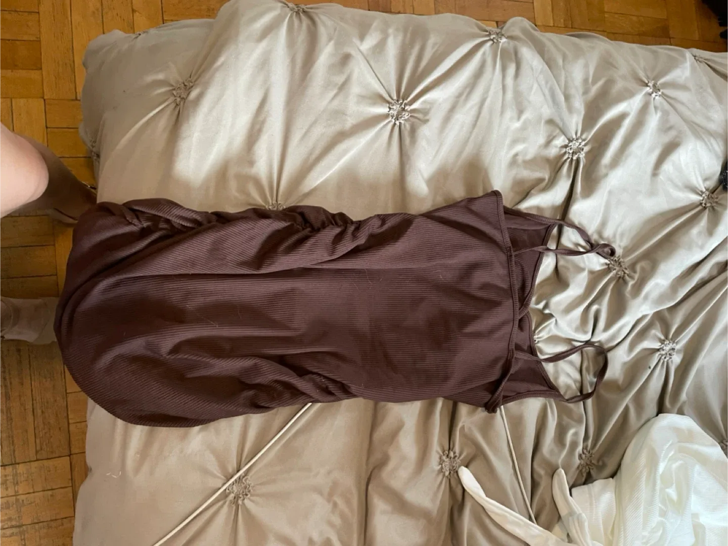 Brown Ruched Mini Dress image indicator(5)