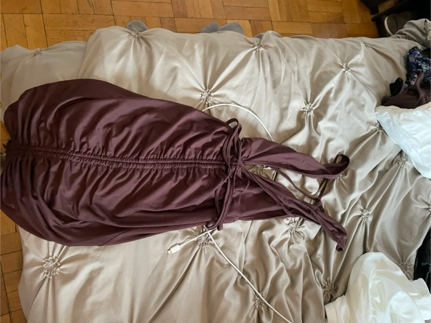 Brown Halter Mini Dress image indicator(3)