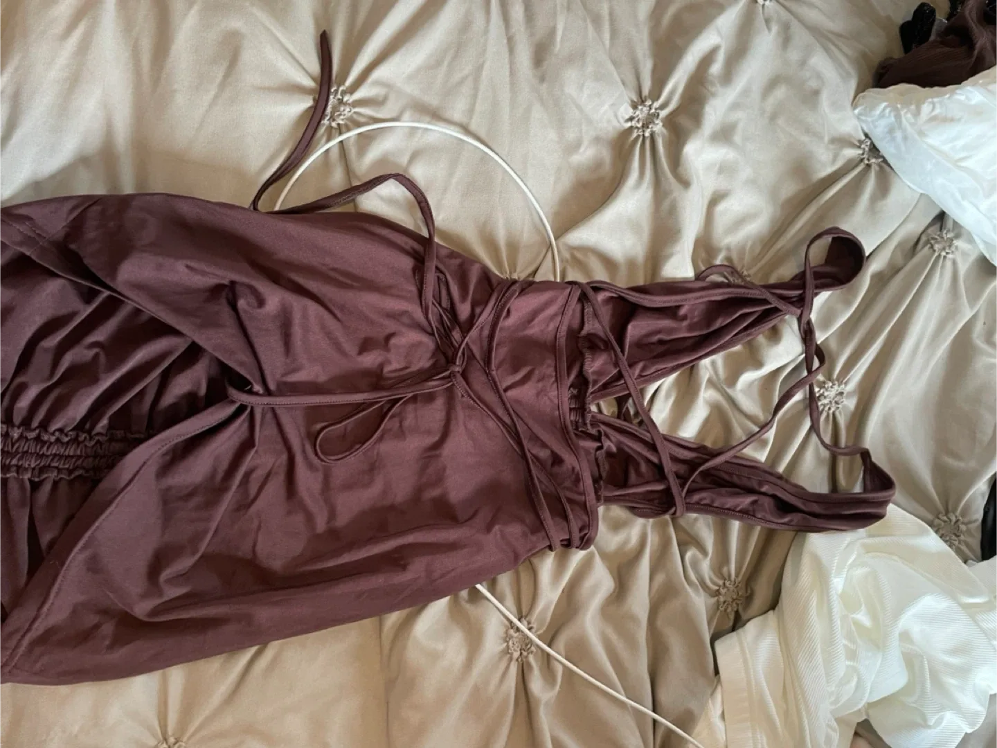 Brown Halter Mini Dress image indicator(4)