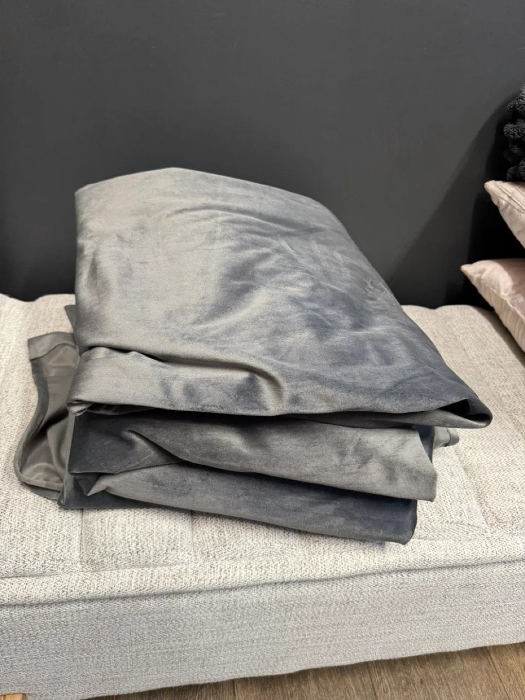 Long Gray Curtains Bar Stool image indicator(4)