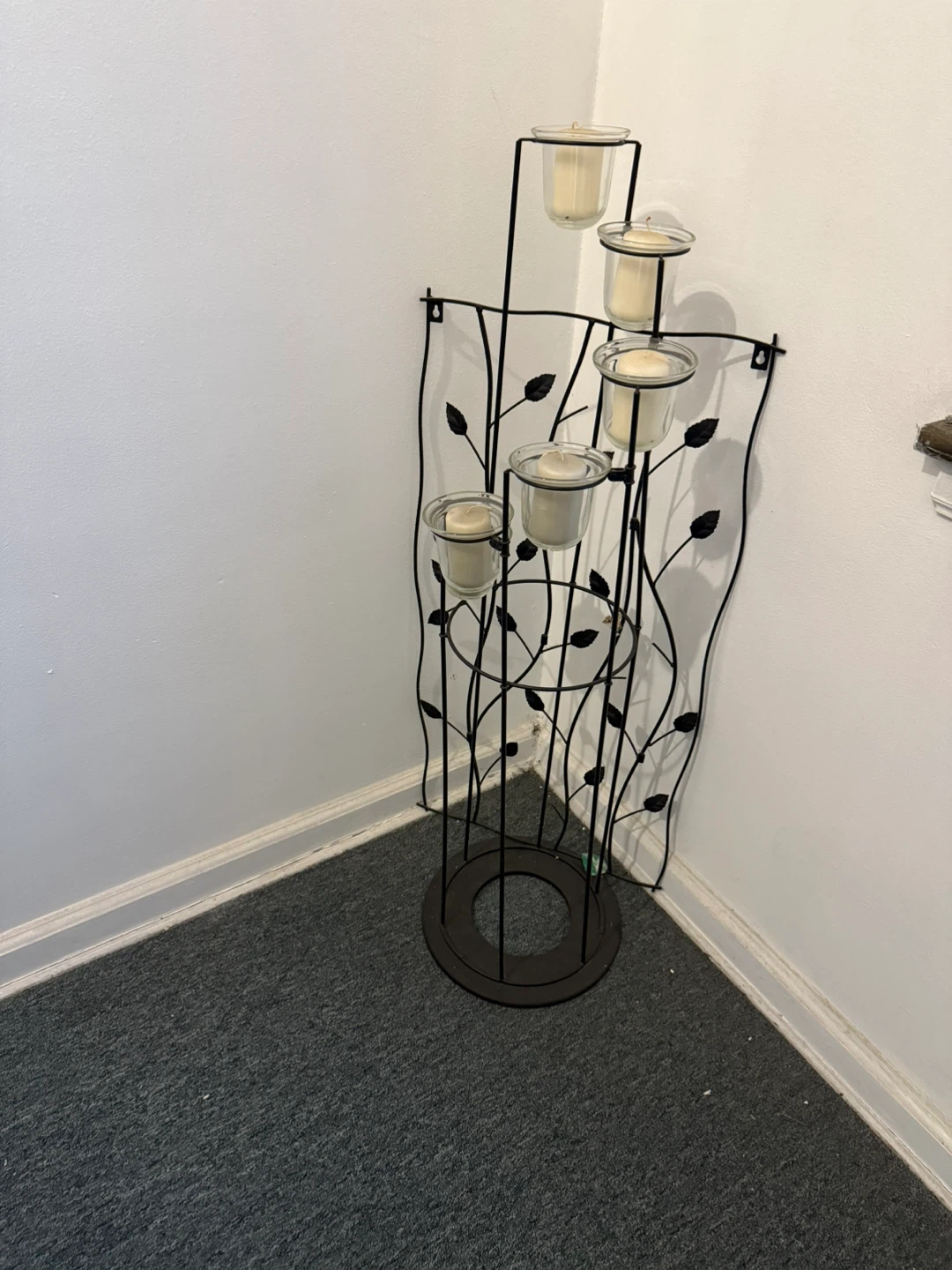 Metal Candle Holder with Glass Cups