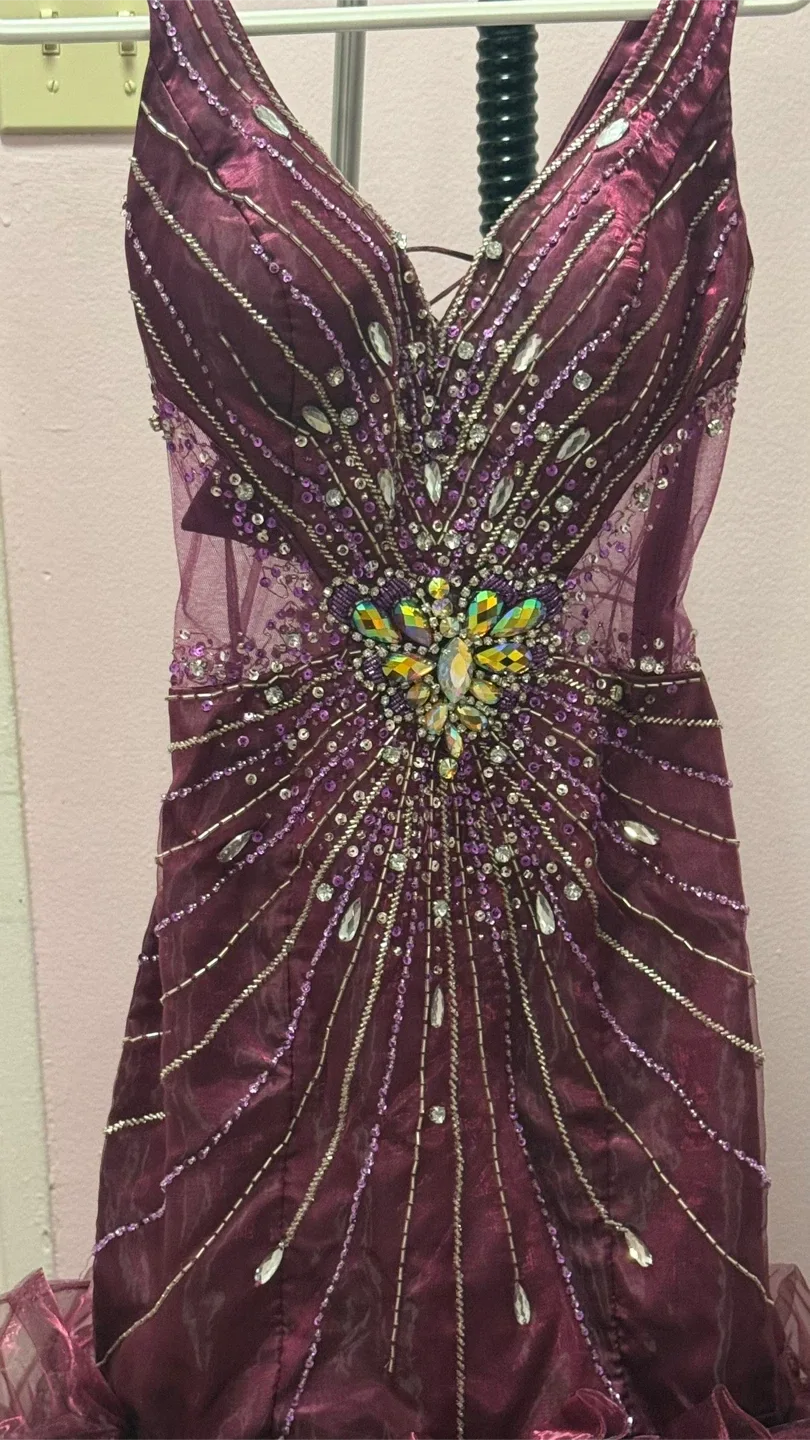 Violet  Beaded Formal Dress image indicator(3)