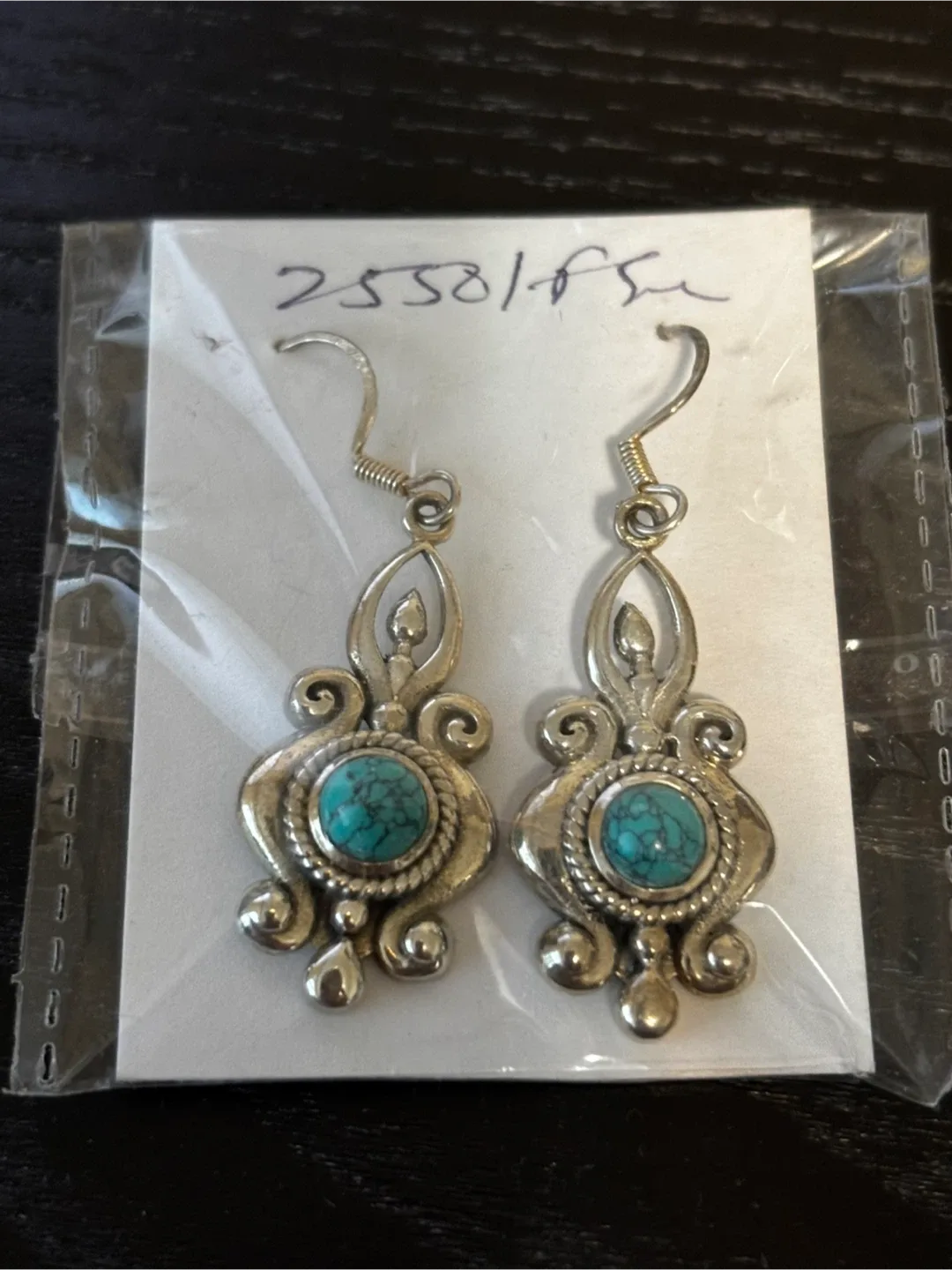 Turquoise Silver Earrings image indicator(2)