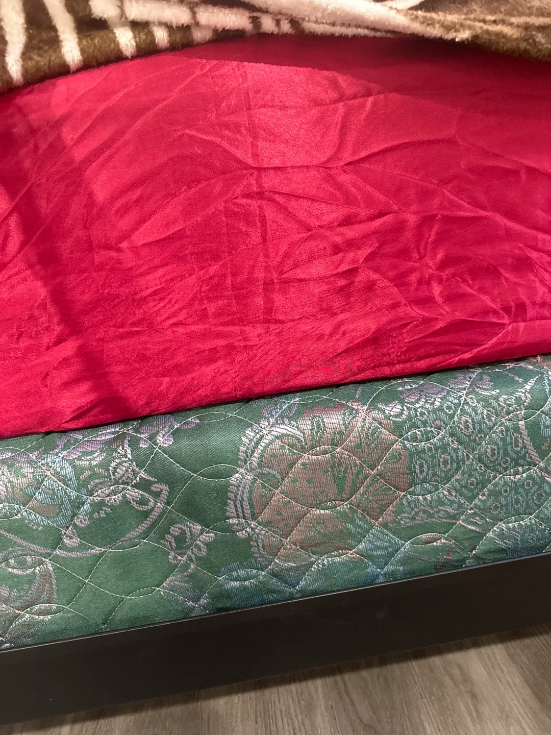 Metal bed frame with mattress and box spring image indicator(3)