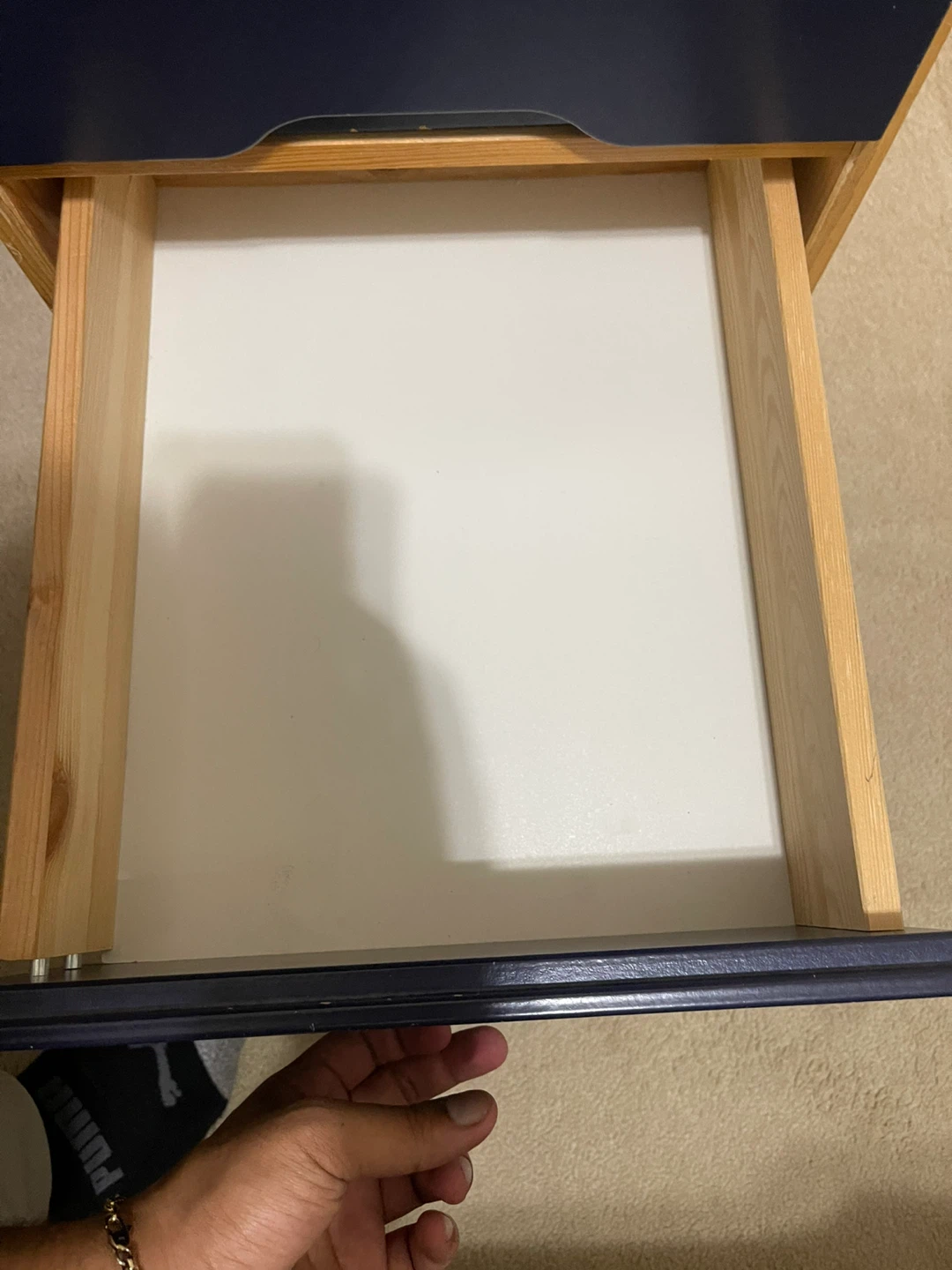 Wooden Desk with Blue Drawers - photo 4