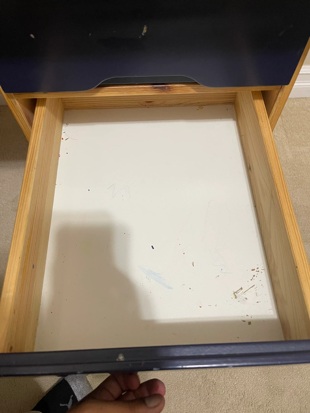 Wooden Desk with Blue Drawers - photo 3