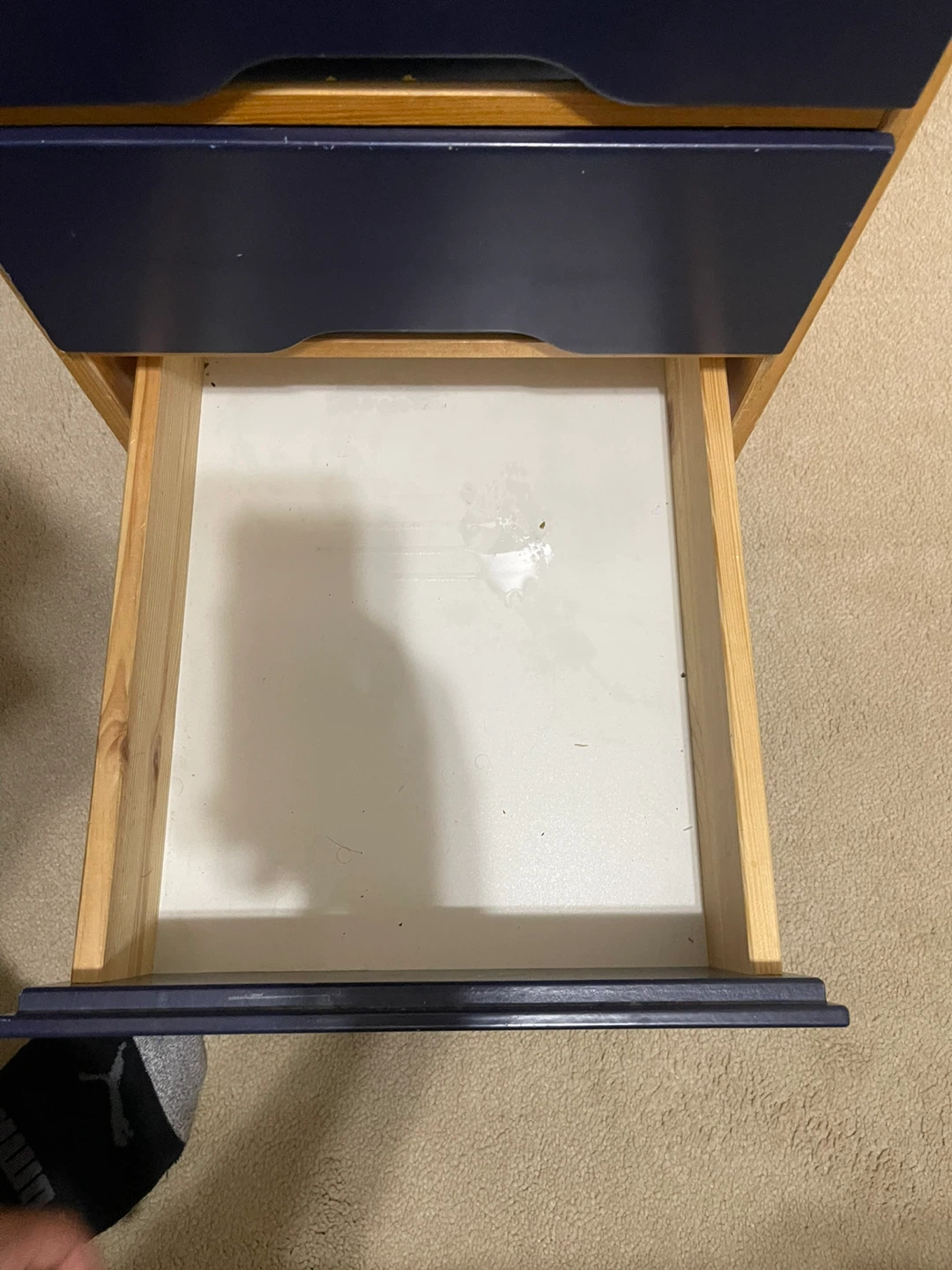 Wooden Desk with Blue Drawers - photo 5