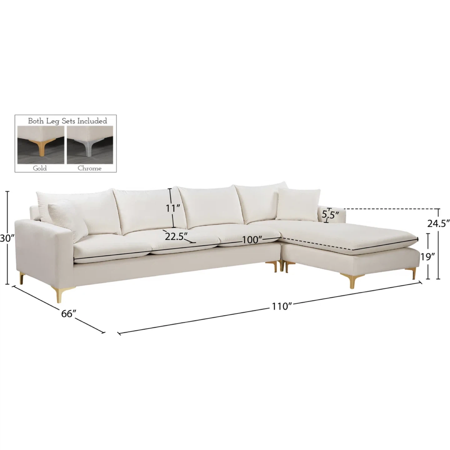 White Wayfair Sectional Sofa - photo 2