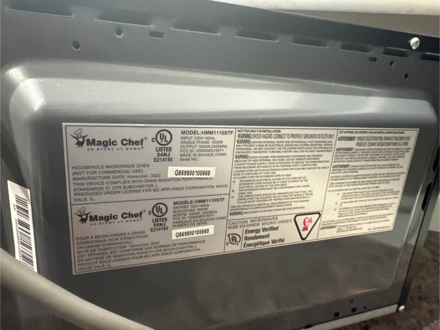 Magic Chef HMM1110STF Microwave Oven - photo 2