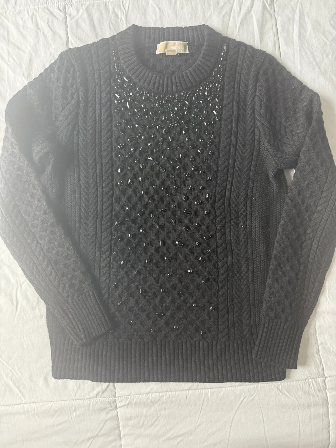 Michael Kors Black Embellished Sweater - Size M