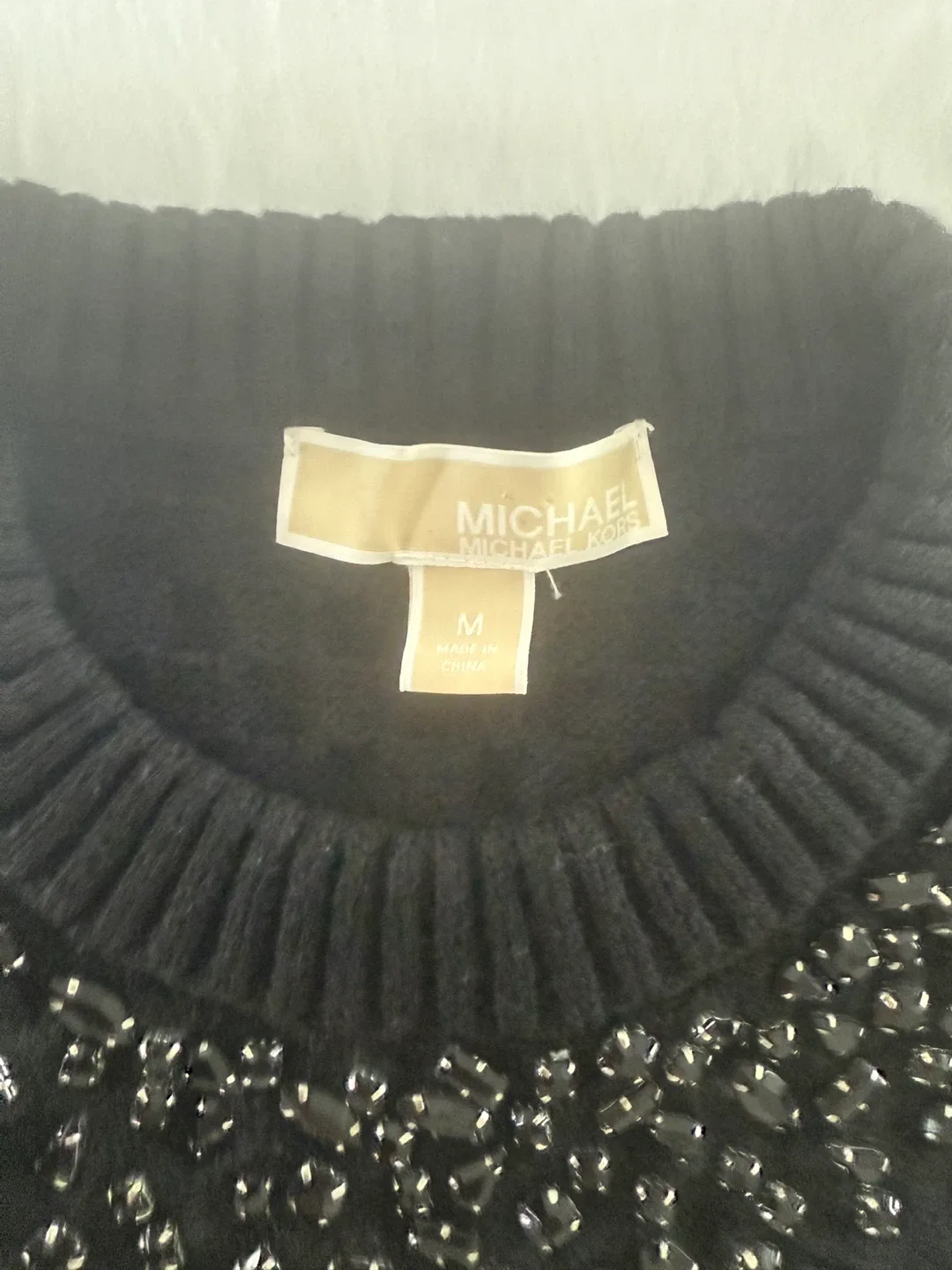 Michael Kors Black Embellished Sweater - Size M image indicator(3)