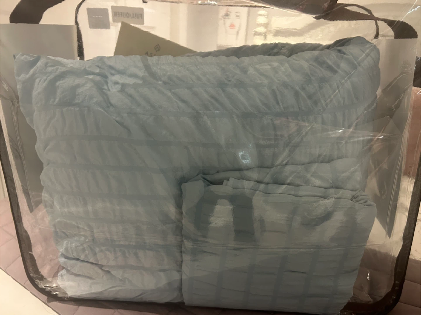 Queen Size Blue Bed Sheet Set - photo 2