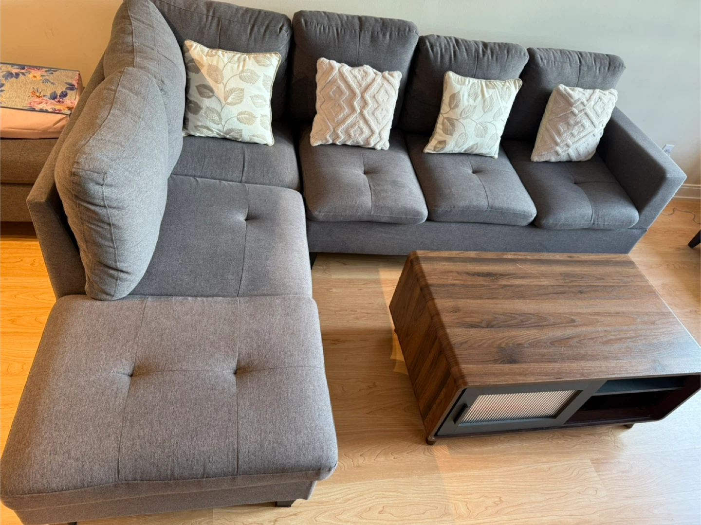 Grey 5 Seater Sectional Sofa - photo 3