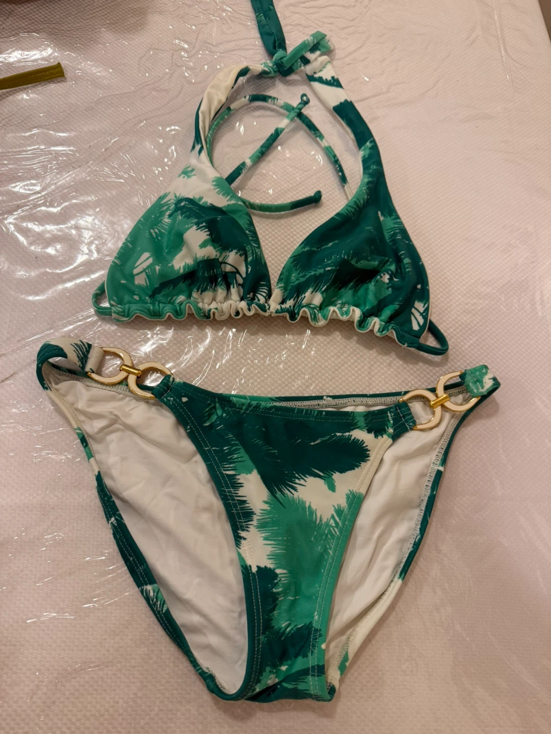Victoria's Secret Swim Bikini Set, Green Palm Print - photo 2