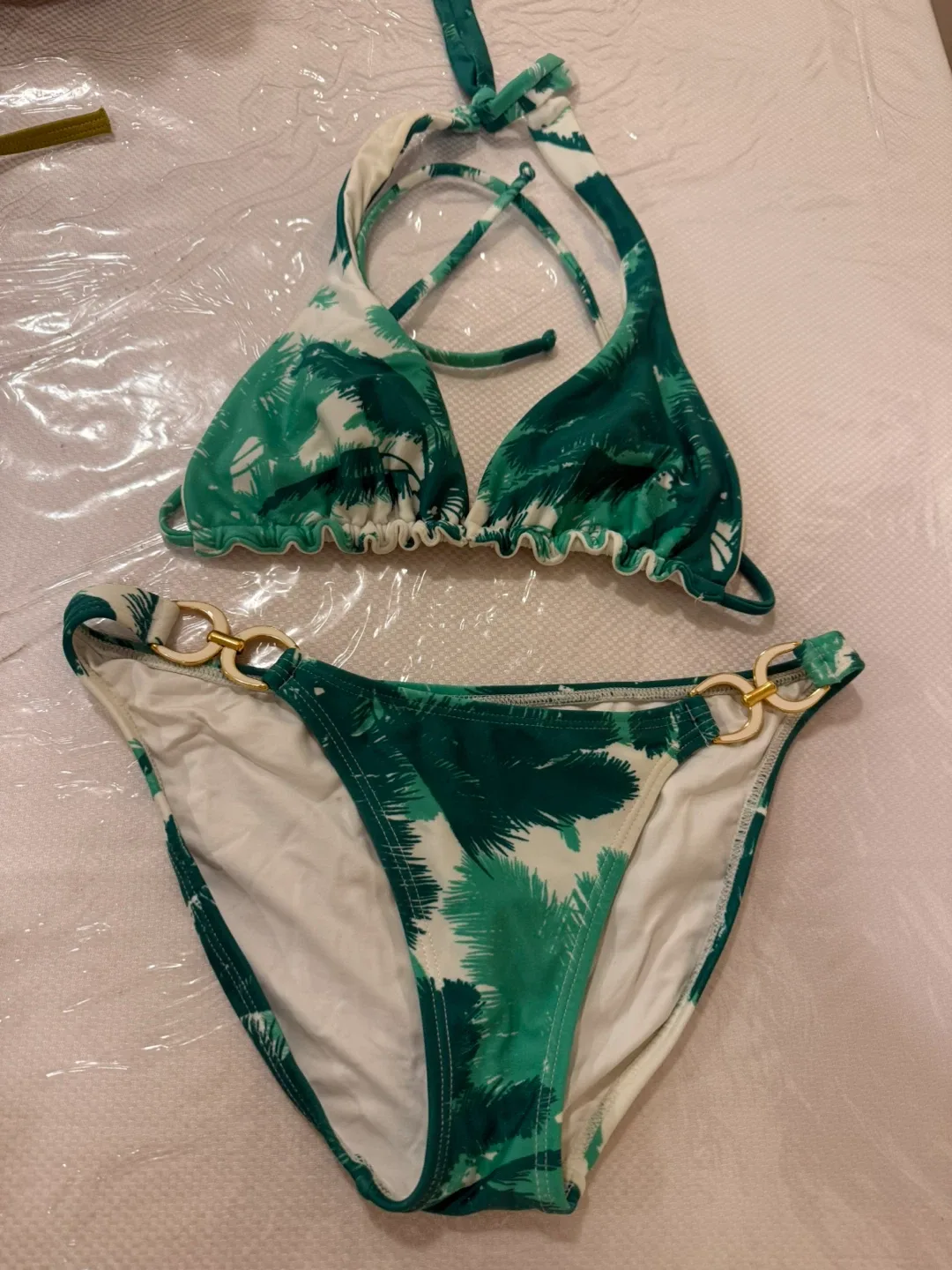 Victoria's Secret Swim Bikini Set, Green Palm Print image indicator(2)