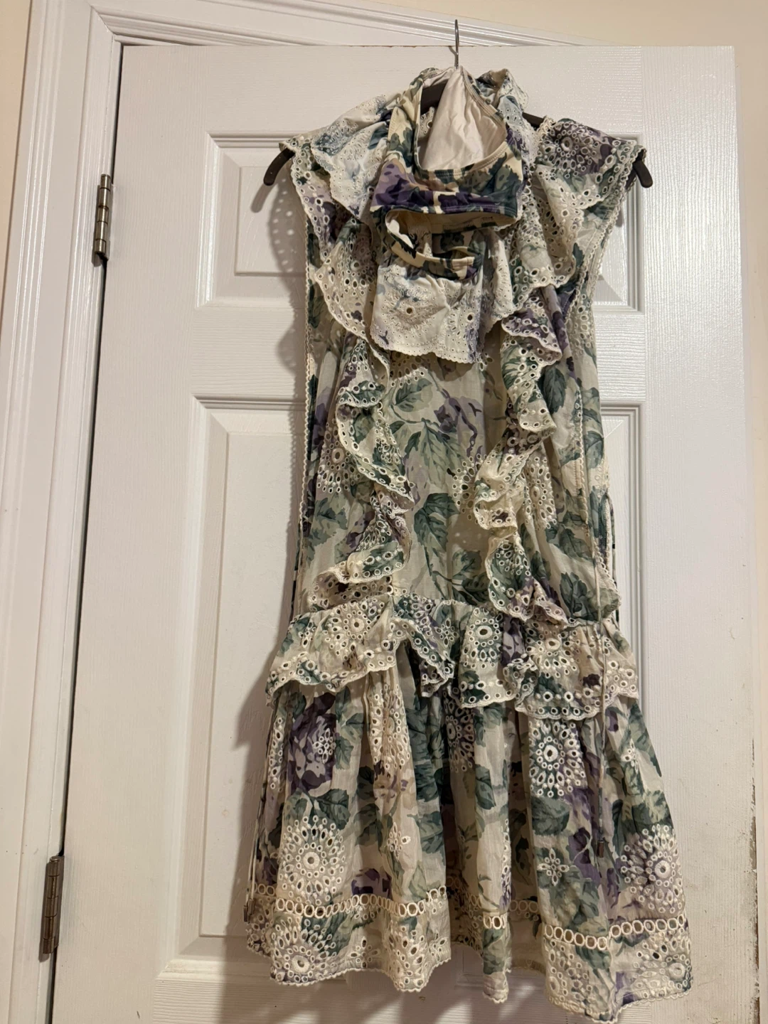 Floral Ruffle beach cover dress and bottom. 2 pieces