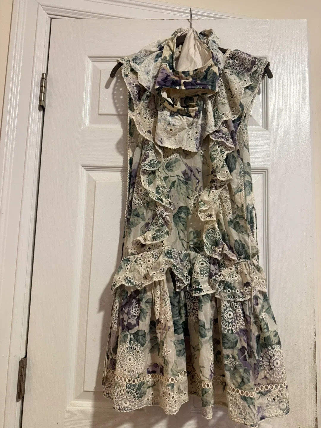 Floral Ruffle beach cover dress and bottom. 2 pieces thumbnail